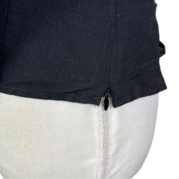 INTERMIX Marseille Lace-Up Top Black Tie Front Lace Back Scoop Neck Size Small - Picture 5 of 12